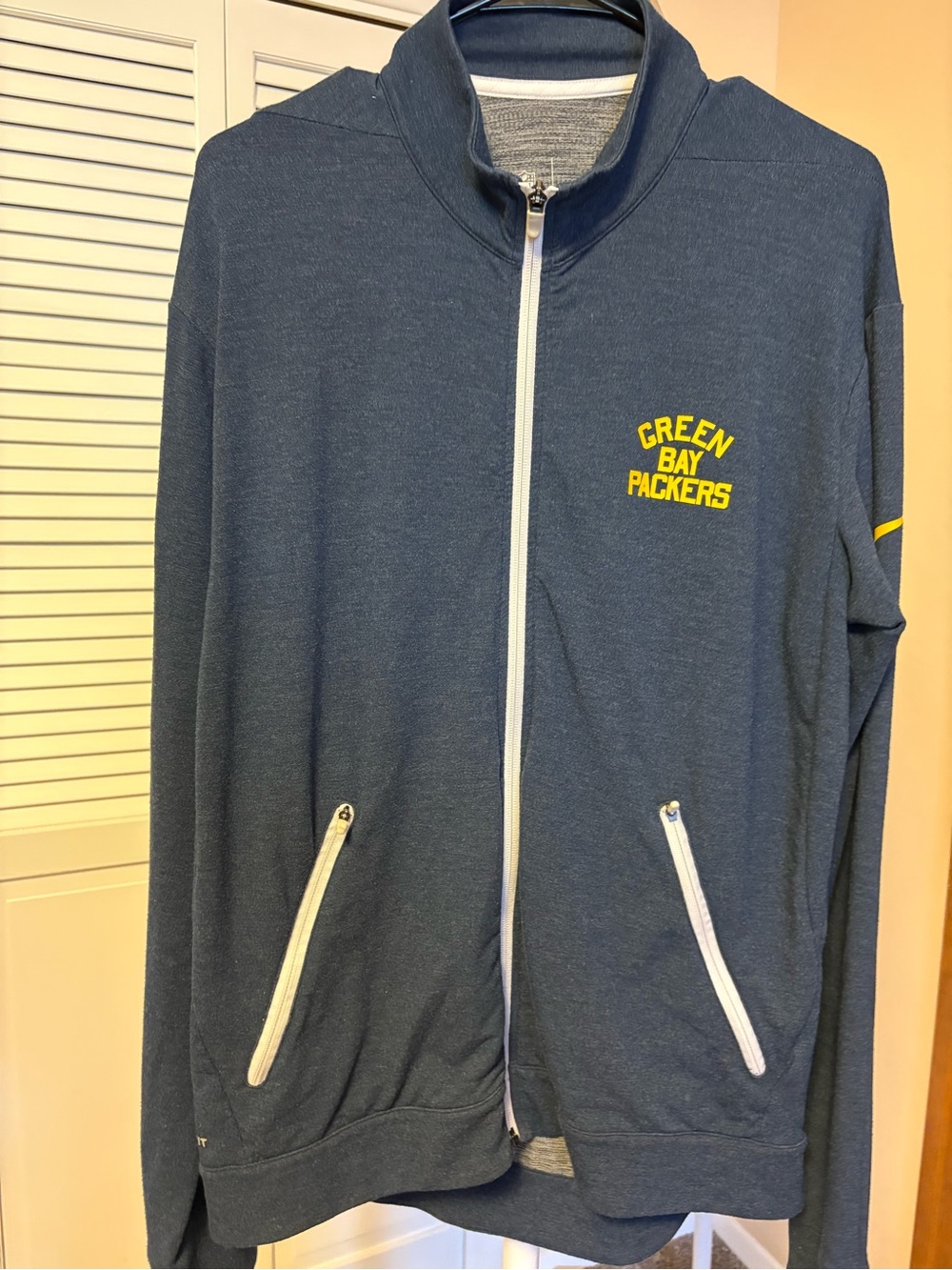 Nike Navy Lightweight Full-Zip Jacket with Yellow Logo